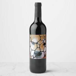 Etiqueta Para Botella De Vino Foto de leopardo de mascota familiar personalizada