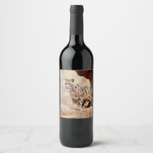 Etiqueta Para Botella De Vino foto de leopardo nebuloso naturaleza vida silvestr