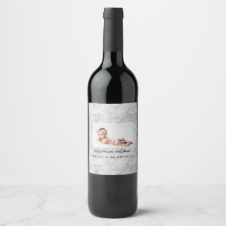 Etiqueta Para Botella De Vino Foto de niña bebé simplemente elegante