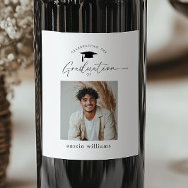 Etiqueta Para Botella De Vino Foto de niño graduado