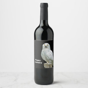 Etiqueta Para Botella De Vino Foto de Owl White Log