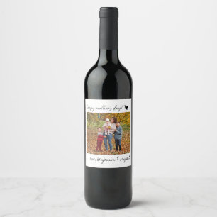Etiqueta Para Botella De Vino Foto de Personalizado de caligrafía de escritura d