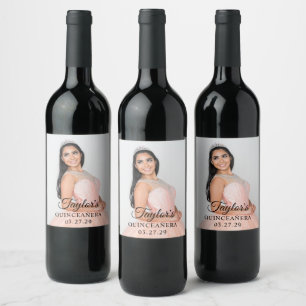Etiqueta Para Botella De Vino Foto De Vestido De Quinceanera