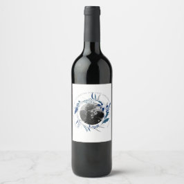 ETIQUETA PARA BOTELLA DE VINO FOTO DEL 1º AÑO CASADO