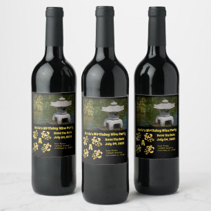 Etiqueta Para Botella De Vino Foto del partido de cumpleaños del Personalizado K