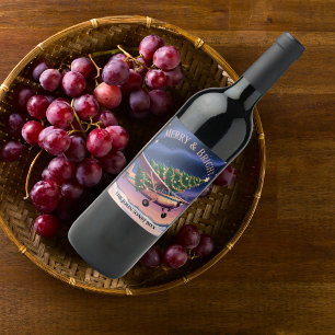 Etiqueta Para Botella De Vino Foto divertida de un avión Cessna que lleva árbol
