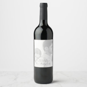 Etiqueta Para Botella De Vino Foto Favor de Vino de Nuestro Día de Boda