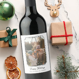 Etiqueta Para Botella De Vino Foto minimalista de la familia blanca y negra con