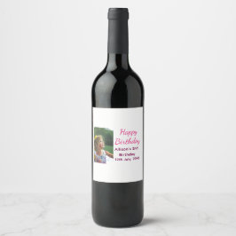 Etiqueta Para Botella De Vino Foto moderna clásica añadir nombre fecha feliz cum