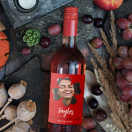 Etiqueta Para Botella De Vino Foto moderna simple de trébol negro afortunado ena