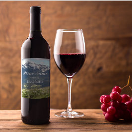 Etiqueta Para Botella De Vino Foto personalizada de Flores salvajes de montaña