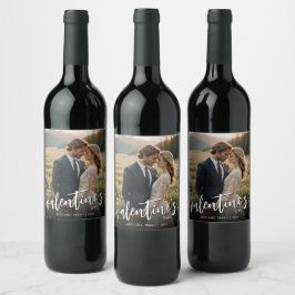Etiqueta Para Botella De Vino Foto personalizada de un primer El día de San Vale