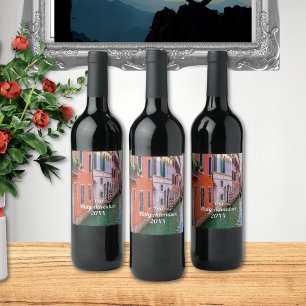Etiqueta Para Botella De Vino Foto personalizada de viaje familiar a Italia