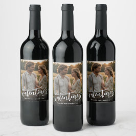 Etiqueta Para Botella De Vino Foto personalizada Feliz Día de San Valentín elega