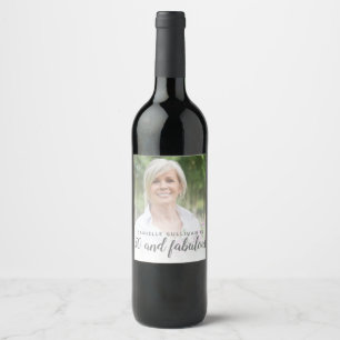 Etiqueta Para Botella De Vino Foto personalizado 50 y fabulosa fiesta de cumplea