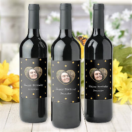 Etiqueta Para Botella De Vino Foto y texto personalizados para varias ocasiones