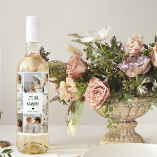 Etiqueta Para Botella De Vino Fotografía de colección moderna Ama a tu abuela Me