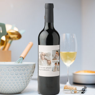 Etiqueta Para Botella De Vino Fotografía de grupo y mejor regalo de abuela de ci