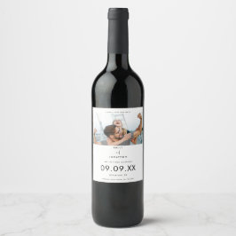 Etiqueta Para Botella De Vino Fotografía moderna La simple tipografía negra salv