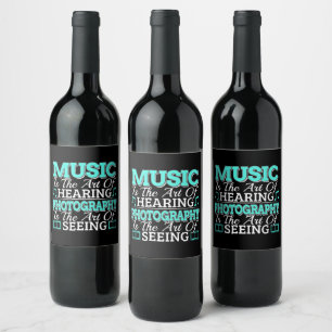 Etiqueta Para Botella De Vino Fotógrafo de música - Cita Inspiradora
