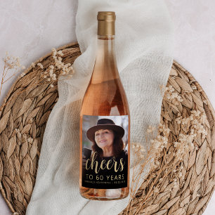 Etiqueta Para Botella De Vino Fotomontaje de la Fiesta del 60 Aniversario