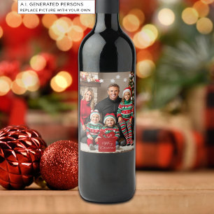 Etiqueta Para Botella De Vino Fotos Especiales de Navidad para Familias con Estr