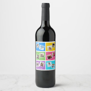 Etiqueta Para Botella De Vino Fotos personalizados y nombre Colorful