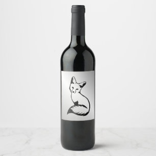 Etiqueta Para Botella De Vino Fox plateado