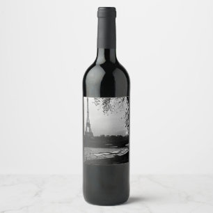 Etiqueta Para Botella De Vino Francia vintage París torre Eiffel atardecer