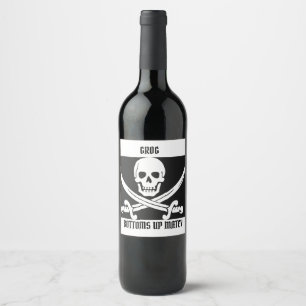 ETIQUETA PARA BOTELLA DE VINO FRASCO DE GRUPO DE PIRATAS