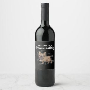 Etiqueta Para Botella De Vino Frenchie Gift Anatomía De Un Regalo De Bulldog F