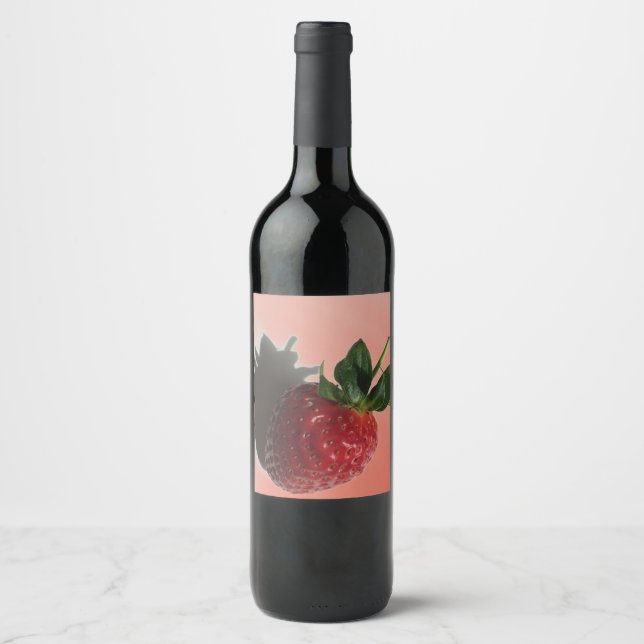 Etiqueta Para Botella De Vino fresa dulce (Anverso)
