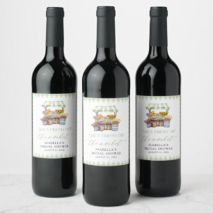 Etiqueta Para Botella De Vino Fresca del mercado de agricultores Desayuno nupcia