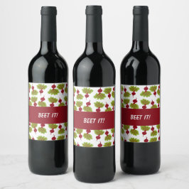 Etiqueta Para Botella De Vino Fresh Beet Collection White