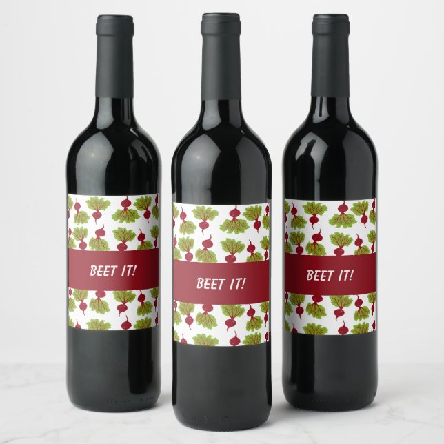 Etiqueta Para Botella De Vino Fresh Beet Collection White (Botellas)