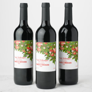 Etiqueta Para Botella De Vino Fruta floral de melocotón