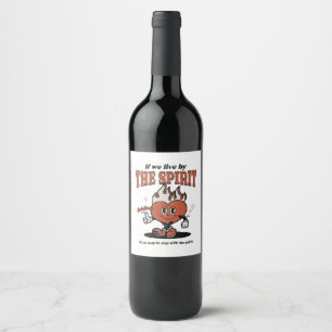 Etiqueta Para Botella De Vino Fruto del Espíritu - Vive por el Espíritu