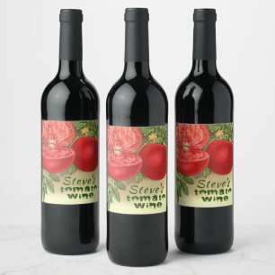 Etiqueta Para Botella De Vino Fuente de tomate Wine Artsy personalizada
