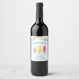 Etiqueta Para Botella De Vino Fun Popcicle listo para pop Ice Cream Baby Shower