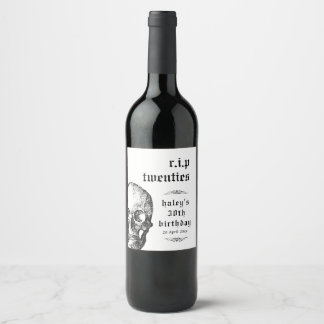Etiqueta Para Botella De Vino Funeral 30° RIP cumpleaños 2000 de divertidos crán