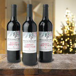 Etiqueta Para Botella De Vino Funny 2021 casi termina con el nombre de Fiesta po<br><div class="desc">Una gran idea de regalo para tus amigos y familia. Vegetación acuática en invierno sobre la etiqueta. "2021 está casi terminado" y "Una vez más a VINO" en la tipografía clásica y moderna. Agregue su nombre a este diseño de tipo.</div>