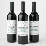 Etiqueta Para Botella De Vino Funny 2022 Is Almost Over Gold Stars Holiday<br><div class="desc">A great gift idea for your friends and family. Greenish and blueish stars falling on top of the label. "2022 is almost over" and One more time to WINE about it" in classic and modern typography. Add your name to this one of a kind design.</div>