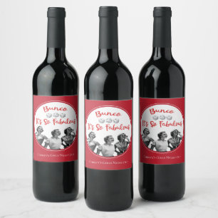 Etiqueta Para Botella De Vino Funny Bunco Player Dice Game Fiesta