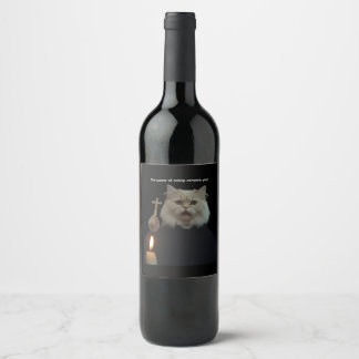 Etiqueta Para Botella De Vino Funny Cat Exorcist Wine Label - Catnip Compels You