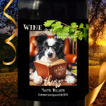 Etiqueta Para Botella De Vino Funny Dog Workaholic Birthday<br><div class="desc">Una divertida etiqueta de vino de cumpleaños con un perro nerd estudiando en su oficina. ¡Perfecto para un adicto al trabajo!</div>