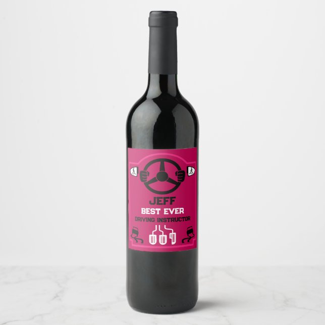 Etiqueta Para Botella De Vino Funny Driving Instructor Gift (Anverso)