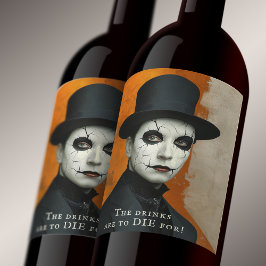Etiqueta Para Botella De Vino Funny Gothic Halloween Drinks to Die For