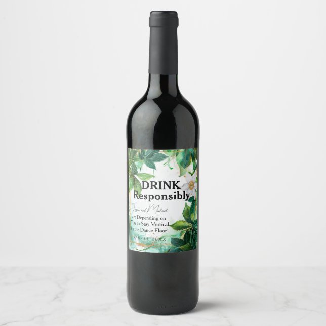 Etiqueta Para Botella De Vino 💍 Funny Passiflora Serenity (Anverso)