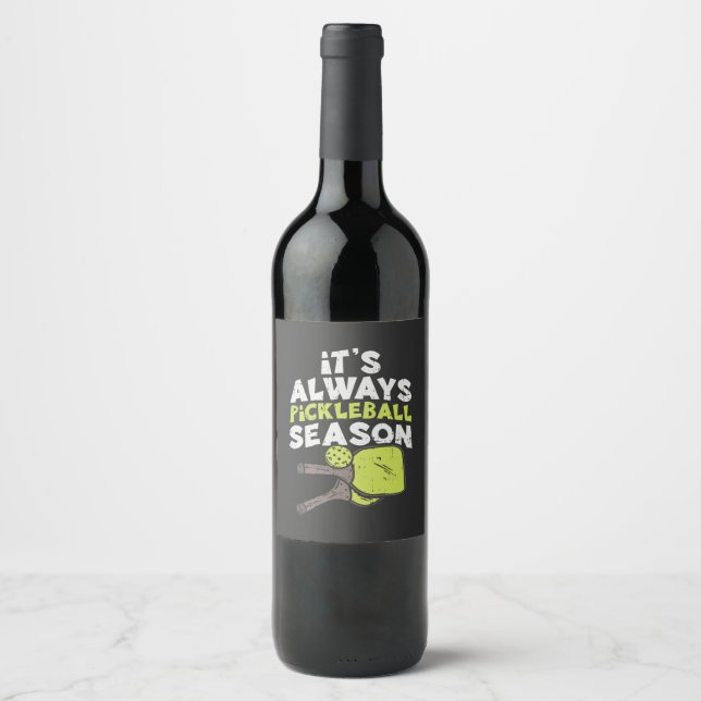 Etiqueta Para Botella De Vino Funny Pickleball (Anverso)