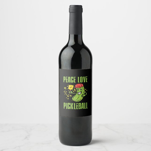 Etiqueta Para Botella De Vino Funny Pickleball (Anverso)